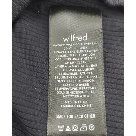 Wilfred Merci Tank Top Black Halter Cropped Ribbed 2XS Max Stretch NWT - Picture 7 of 8